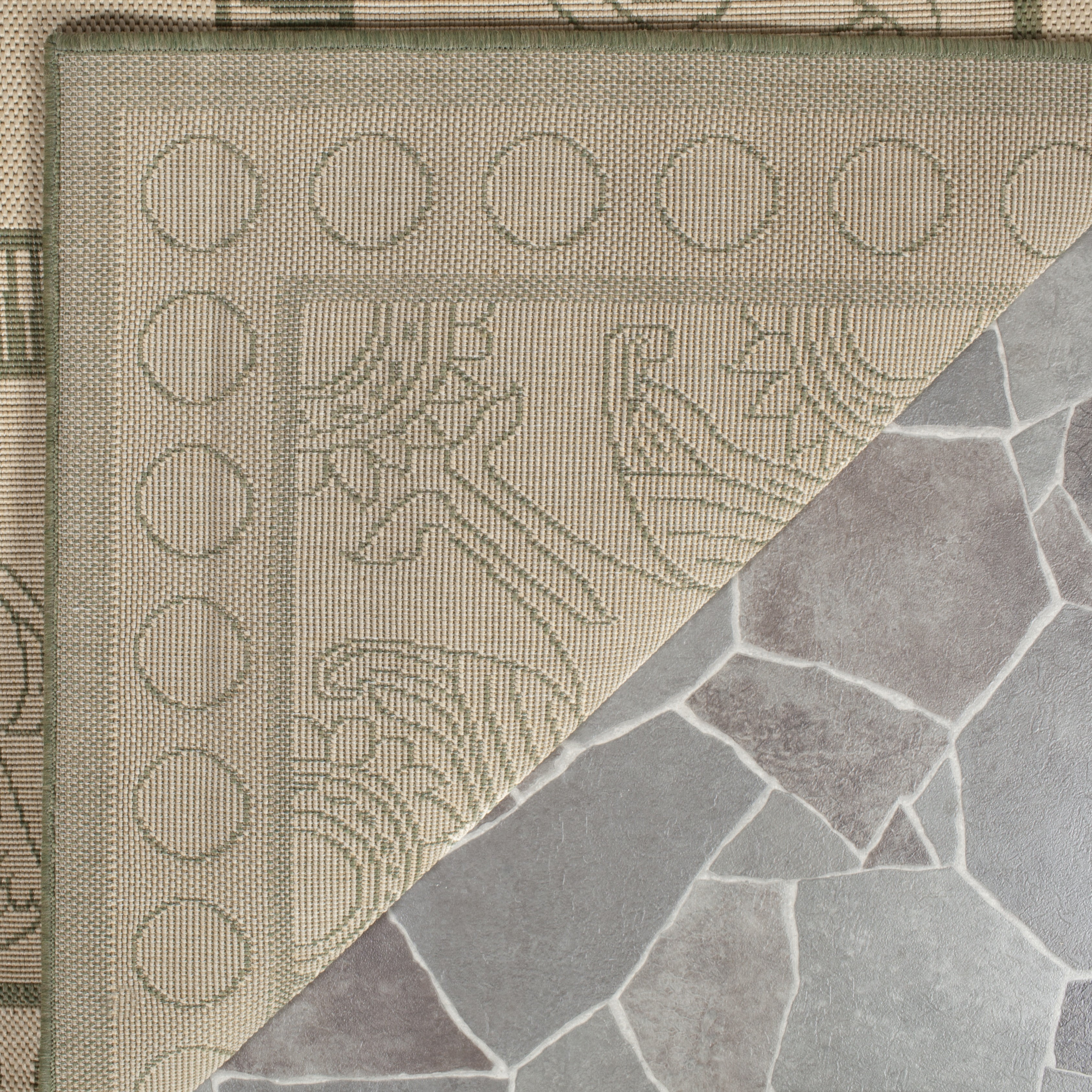 Safavieh Courtyard Cooper Botanical Indoor/Outdoor Area Rug, Natural/Olive, 8' x 11'