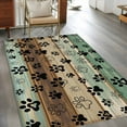 thumbnail image 4 of Area Rug for Living Room, Teal Brown Non-Slip Indoor Large Carpet for Bedroom/Dining Room, Pet Paw Printed Farmhouse Dog Claws Wood Grain Washable Low-Profile Rectangle Floor Runner Rugs - 4 x 6 Ft, 4 of 7