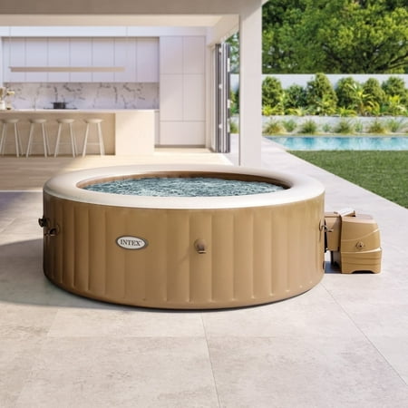 Intex 6 Person PureSpa Bubble Massage Inflatable Hot Tub Spa Set  with Energy Efficient Spa Cover