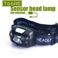 thumbnail image 1 of Lampe Frontale Rechargeable USB, Lampe de Poche avec Capteur LED - Lampes Frontale Étanches pour Course, Marche, Camping, Lecture, Randonnée, Enfants, Bricolage et Plus, Câble USB Inclus, Noir, 1 of 2