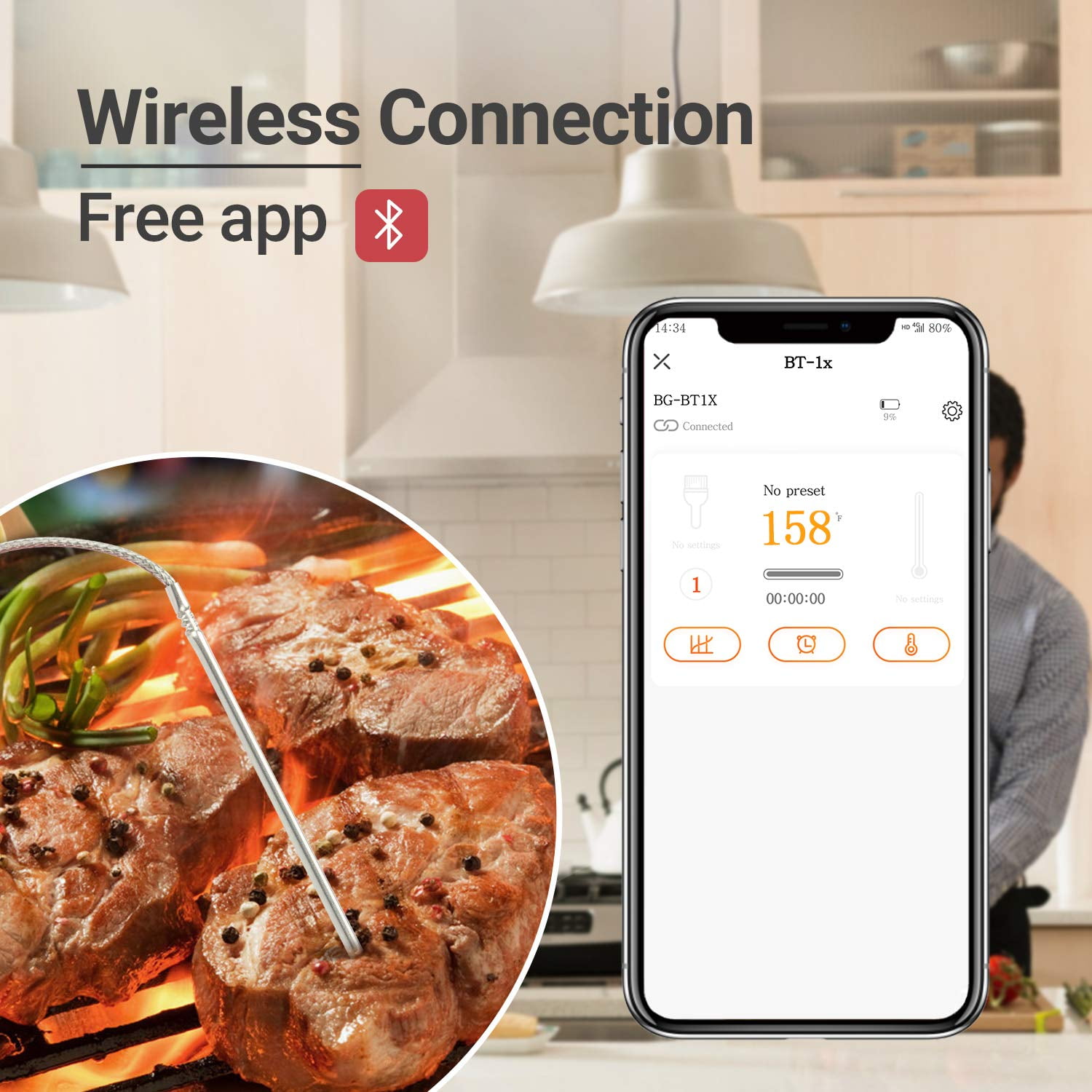 Bluetooth meat probe hot sale
