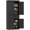 thumbnail image 1 of HOMCOM Kitchen Pantry Storage Cabinet, Tall Pantry with Drawer Black, 1 of 10