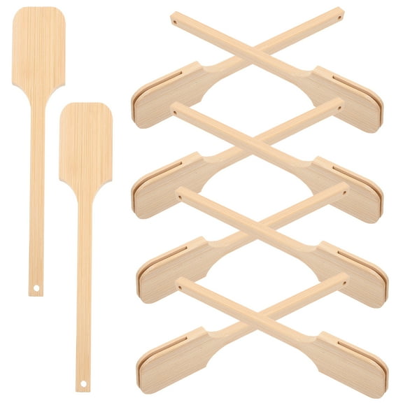 10 Pcs Fan Handles and Rods, Circular Hand Fan Sticks Accessories for Fans, Fan Parts for Crafts and Decorations