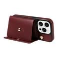 thumbnail image 6 of ELEHOLD Wallet Case for iPhone 16 Pro, PU Leather Flip Case with Crossbody & Wrist Strap,Full Protection Case with Card Slots & Kickstand,Winered, 6 of 7