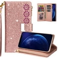 thumbnail image 1 of iPhone 11 6.1" Case, Allytech PU Leather Folio Flip Kickstand Wrist Strap Cards Slots Shockproof Mangetic Closure TPU Back Cover Wallet Case for Apple iPhone 6.1", Rosegold, 1 of 13