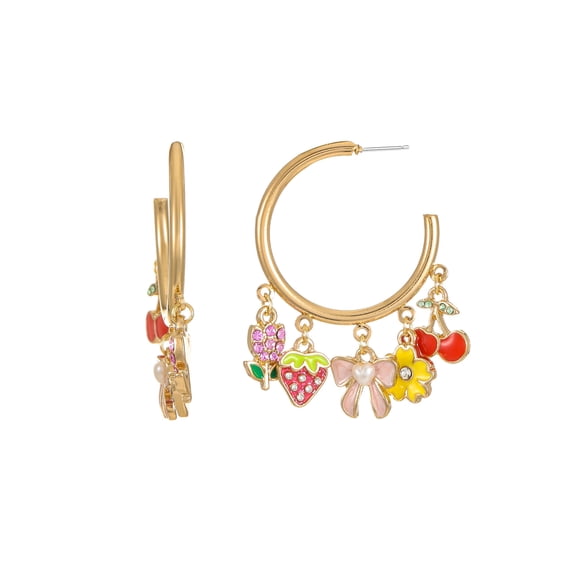 Packed Party Spring Charmy Hoop Earrings, 1 Pair