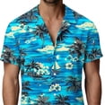 thumbnail image 6 of Lmueinov Hawaiian Shirt for Men Button Down Summer Beach Men's and Big Men's Tropical Flower Print Short Sleeve Shirt, S-4X, 6 of 9