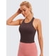 thumbnail image 2 of Top CRZ YOGA sin costuras, acanalado, cuello alto, corto, color topo, XX-S, 2 of 6