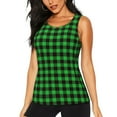 thumbnail image 2 of Picia Buffalo Plaid Green Black Pattern Women's Workout Tank Top,Breathable Activewear,Slim Fit Athletic Top,Versatile Workout Moisture-wicking top-Medium, 2 of 9