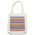 thumbnail image 1 of Aztec Tote Bag, Repetitive Mexican Inspired Ornamental Lines Art, Cloth Linen Reusable Bag for Shopping Books Beach and More, 16.5" X 14", Cream, by Ambesonne, 1 of 2