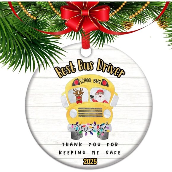 2025 School Bus Driver Christmas Ornament \u2013 Thank You for Going The Extra Miles Ornament, Thank You Present
