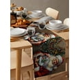 thumbnail image 6 of Ldtrchee Santa Claus Table Runner 120 Inches, Christmas Ball Christmas Tree Painting Bed Runner Dresser Scarves Tabletop for Indoor Outdoor Parties/Ceremony/Banquet, 13"x 120", 6 of 8