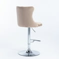 thumbnail image 5 of CoSoTower Swivel Velvet Barstools Adjusatble Seat Height From 25-33 Inch, Modern Upholstered Chrome Base Bar Stools With Backs Comfortable Tufted For Home Pub And Kitchen Island, Khaki, Set Of 2, 5 of 9