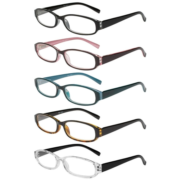 Set de 5 gafas de lectura Success Eyewear, color negro, rosa y azul