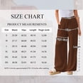 thumbnail image 2 of TEMOFON Pants for Women Wide Leg Linen Pant Palazzo Summer Casual Flowy Pants with Pocket Caramel Drawstring Loose Comfy Soft Pants M, 2 of 10