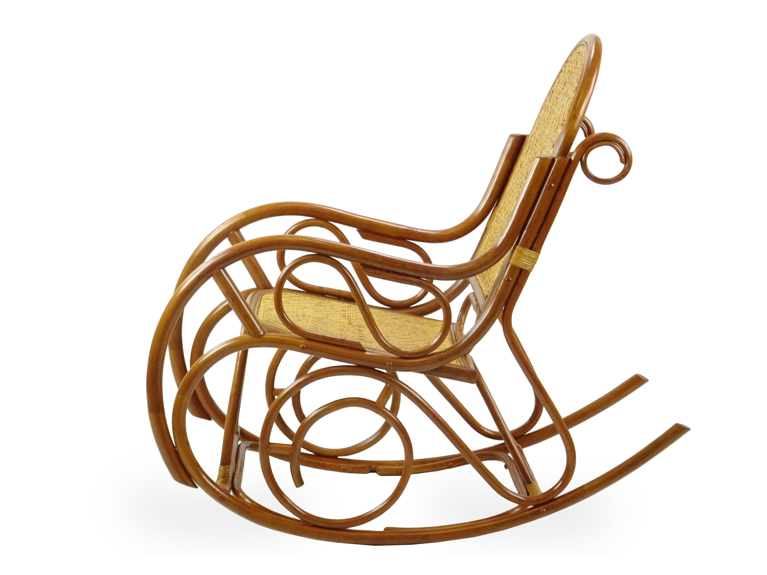 Wickerix Milano Rocking Chair, Natural Rattan Wicker Hadmade, ECO, Colonial Color