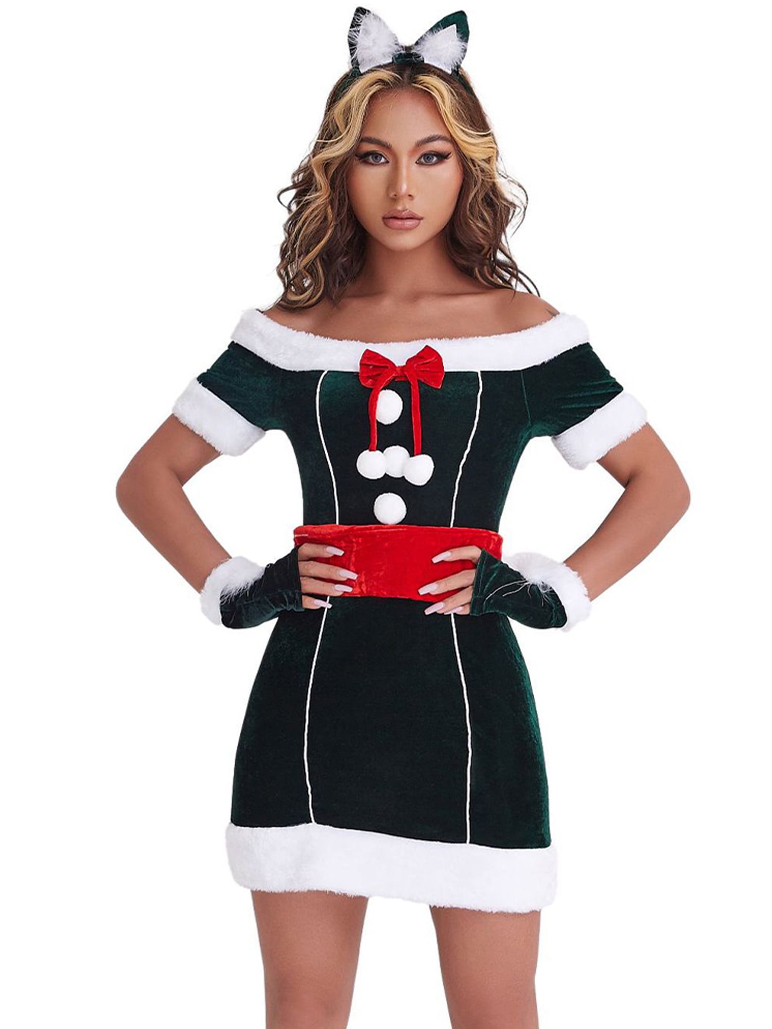 WEARELLA Womens Christmas Off Shoulder 