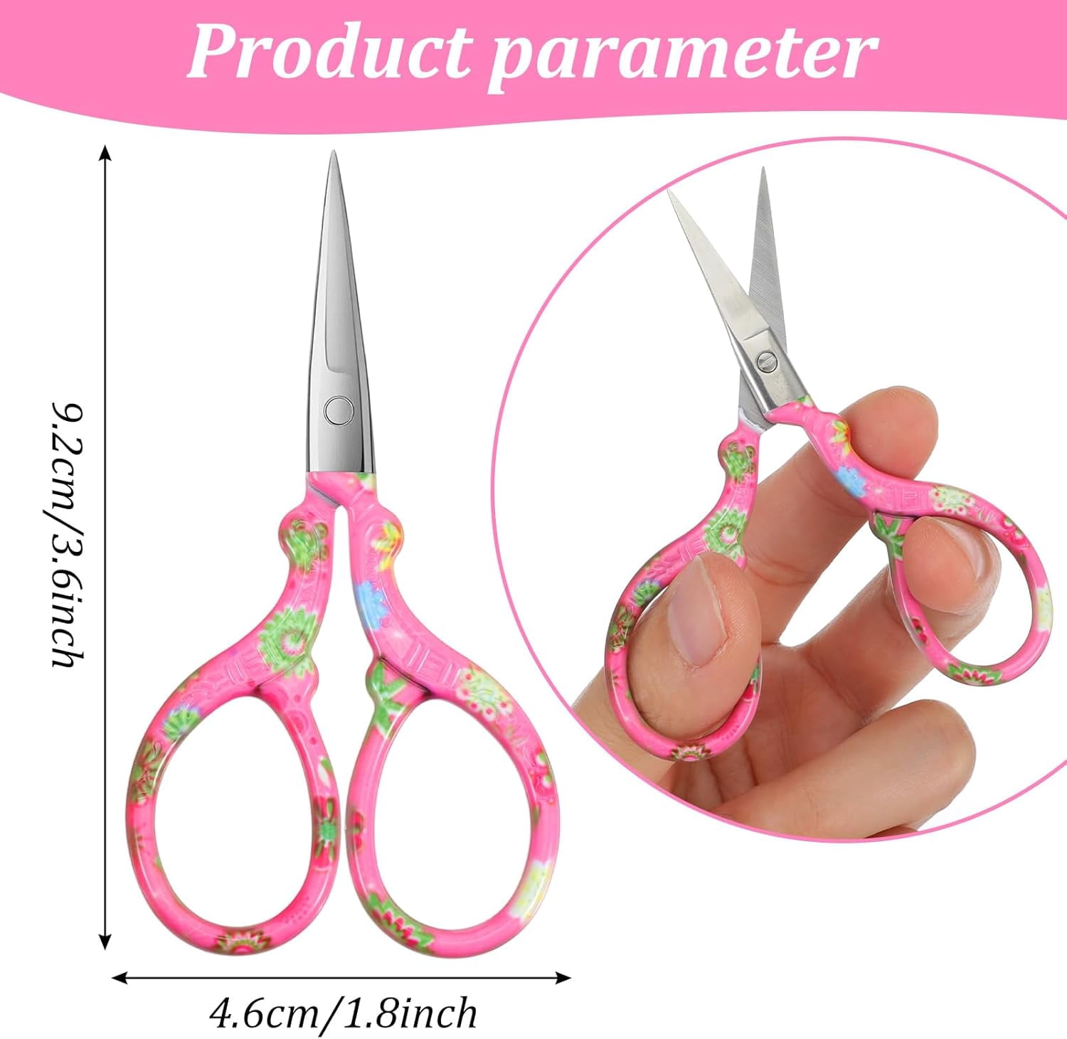 12 Pcs Embroidery Scissors with Artificial Leather Cover Sewing Scissors Stainless Steel Vintage Craft for Crafting Threading DIY Needlework Art Manual Handicraft (3.6 Inch)