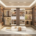thumbnail image 6 of Besiost Closet System, 4-8 FT Closet Organizer Tower with 2 Wooden Drawers and 5 Hanging Rods, Can Fit 60 to 96 inch Walk-in Closet System, White, 6 of 7