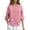 Pink, variant on Plus Size Linen Blend Mid Sleeve Embroidered V Neck Top for Summer 4x Short Sleeve Swing Tops for Women