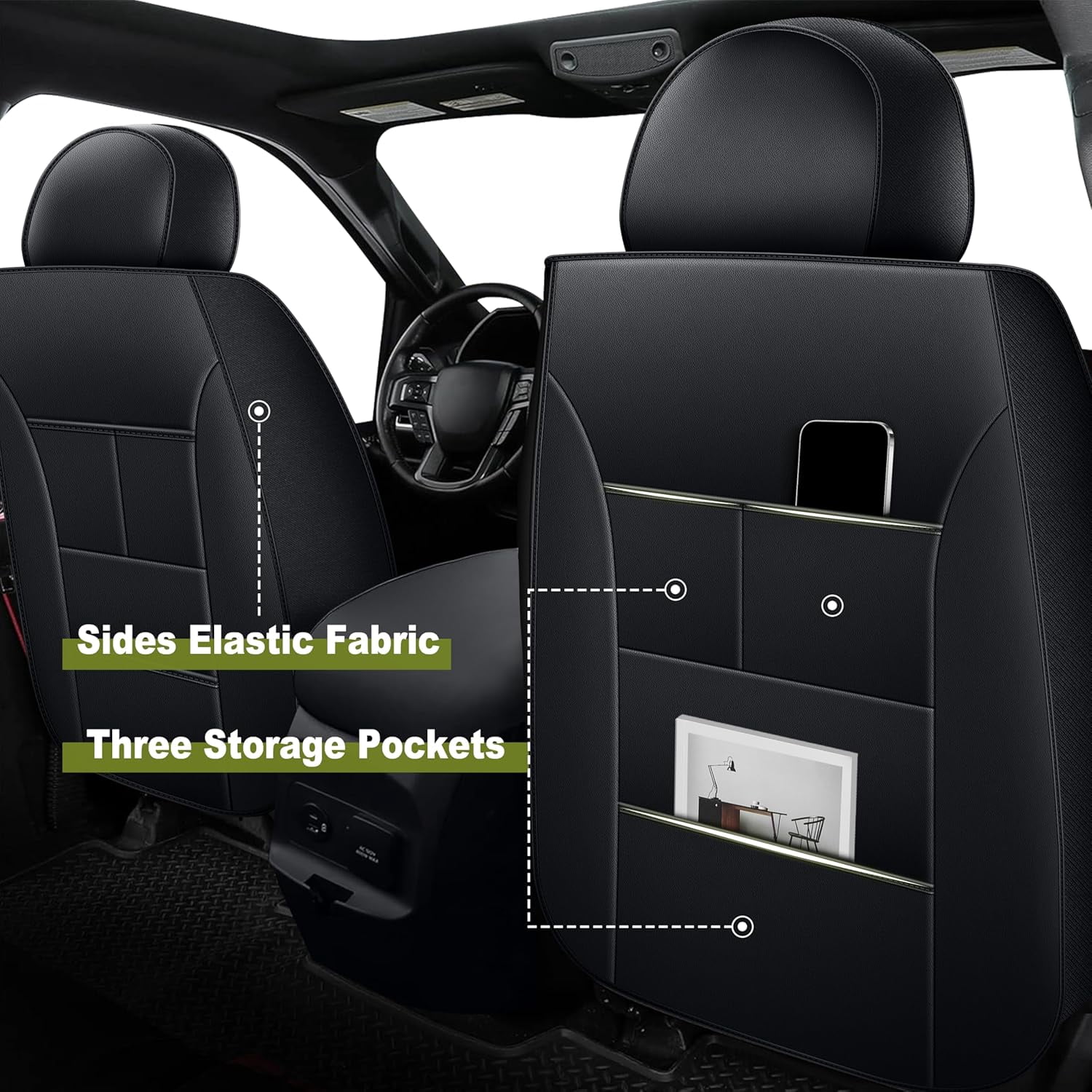 Seat Covers Fit for Ford Maverick : 2022 2023 2024 2025 Pick-up Truck Full Set Car Seat Covers