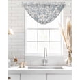 thumbnail image 4 of Waterfall Valances for Windows, Farmhouse Flower Kitchen Sheer Valance Curtains, Botanical Vintage Light Blue Leaf Rod Pocket Elegant Swag Valances for Living Room Bedroom, 47.2"x38.5", 3 Panel, 4 of 8