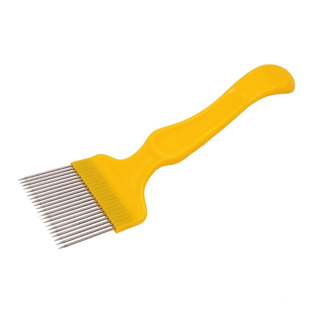Advancent Tenedor para destapar abejas, rascador de miel, construcción de Metal moldeado resistente, herramienta Beekeep, panales, colmenas Jardín y Patio Amarillo Advancent HA077100-01