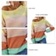 thumbnail image 5 of Jersey de mujer suéter de manga larga con hombros descubiertos y cuello redondo prendas de punto para oficina en casa amarillo M, 5 of 5