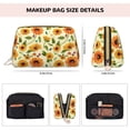 thumbnail image 5 of Salouo Sunflowers And Butterflies Pattern Large Cosmetic Bag,Portable Travel Makeup Bag Makeup Brush Organizer Cosmetics Pouch Large Capacity Travel Makeup Case Organizer, 5 of 8