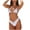 White, variant on Jamicy Womens Swimwear 2025 Summer New Women's 2 Piece Halter Bikini Sets Solid Ruched Self-Tie Back Swimwear with Bottoms Bathing Suit Swimsuit