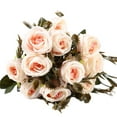 thumbnail image 1 of Artificial Rose 6pcs Open Flower Realistic Blossom Roses Bouquets for DIY Fall Wedding Centerpieces - Orange, 1 of 2