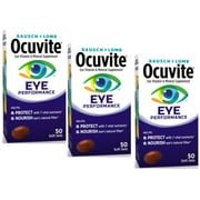 3 Pack - Ocuvite Eye Performance Vitamin & Mineral Supplement, Contains Zinc, Vitamins C, D, E, Omega 3, Lutein & Zeaxanthin, 50 Count Soft Gels