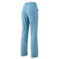 thumbnail image 4 of Women's Soft Fabric Yoga Pants with Pockets, Elastic Waist High Stretch Casual Fit, Solid Color Pants for Women, Workout Lounge Sports, Athletic Trousers | VerBelle,Light Blue 2XL, 4 of 7