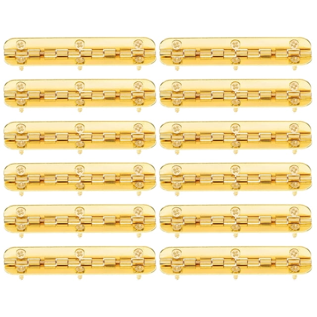 Miangastore Replacement Cabinet Hinges Golden 12Pcs 2.6X0.3X0.3In Iron