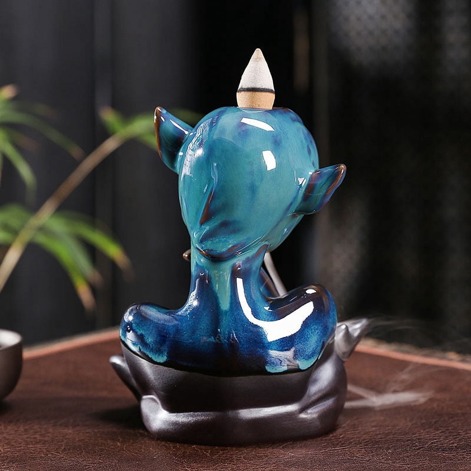Creative Elf Incense Burner Ornaments Smoke Backflow Incense Holder Ceramic Sandalwood Burner Path Home Temple Yoga Room Home Decor