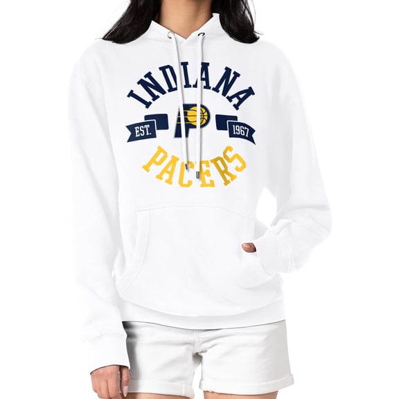 Women's G-III 4Her by Carl Banks White Indiana Pacers City Pullover Hoodie