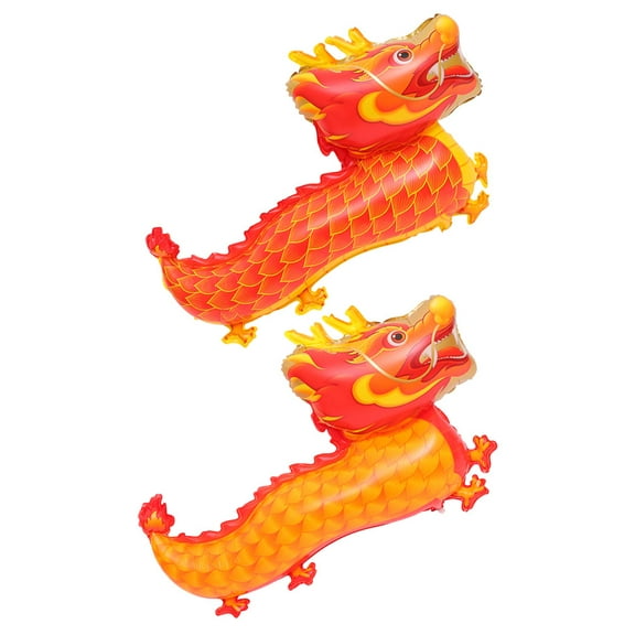 MLINS 2pcs Dragon Balloon Aluminum Foil New Year Party Balloon Adorable Dragon Balloon