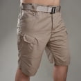 thumbnail image 5 of zeranth Cargo Shorts Knee Length Solid Color Men Thin Pockets Shorts for Daily Wear, 5 of 7