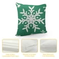 thumbnail image 4 of Nawypu  Green Christmas Pillow Covers Snowflakes Square Winter Holiday Decoration Cushion Case for Sofa Couch Bed Living Room, 4 of 5