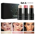 thumbnail image 5 of SDJMa 3PCS Multi-Function Cream Makeup Stick Set, 3-in-1 Highlighter Contour & Blush for Face Sculpting, Buildable & Blendable, Natural Finish, Easy to Use (D), 5 of 6