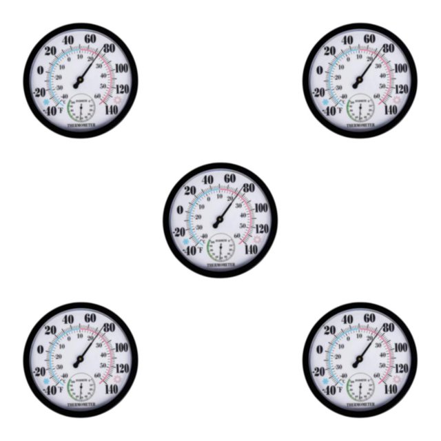 Wosthever 9.84'' Round Hygrometer Meter Outdoor Temperature Gauge Humidity Type2 NO2