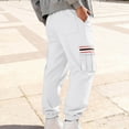 thumbnail image 6 of LMOIPLI Men's Fleece Sweatpants Casual Loose Fit Cargo Pants Elastic Waist Lounge Pants Tapered Joggers with Pockets White XL, 6 of 9