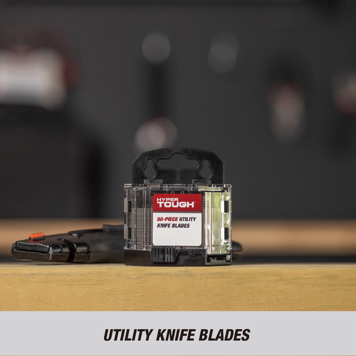 Hyper Tough 50-Piece Standard Utility Knife Blades with Blade Dispenser