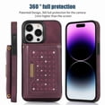 thumbnail image 2 of Decase Wallet Case for iPhone 14 Pro Max,Slim Fit Card Holder Case with Crossbody Strap Leather Magnetic Handbag Protective Folding Case Cover for Women Girl,Winered, 2 of 6