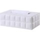 thumbnail image 1 of Caja de pañuelos de cuero rectangular (blanco), 1 of 5