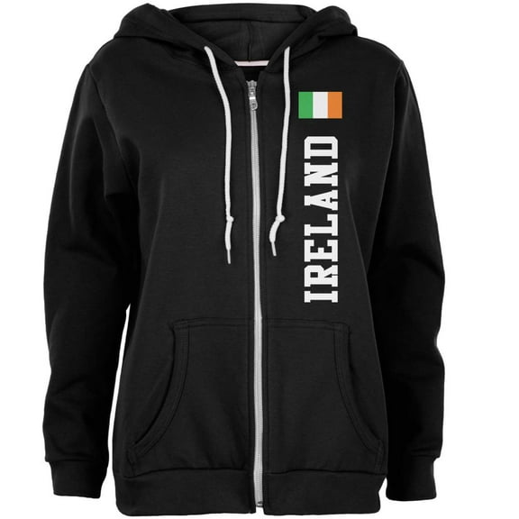 St Patricks Day Ireland Flag World Cup Womens Full Zip Hoodie
