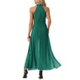 thumbnail image 3 of INSPIRE CHIC Women's Dressy Jumpsuit Halter Neck Sleeveless Elegant Formal Wide-Leg Jumpsuit L Dark green, 3 of 6
