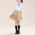 thumbnail image 3 of Mnyotv Teen Girls School Uniform Polo with Bow Classic Button Down Shirt Fall Clothes Long Sleeve Shirts Tops Size 3-4Y, 3 of 7