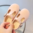 thumbnail image 7 of Domzle Wide Toe Box Toddler Mary Jane Dress Shoes Girl , Soft Upper, Hook & Loop T-strap, Non-slip Outsole Pink, 7 of 7