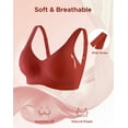 thumbnail image 5 of INNERSY Plus Size Seamless Wireless Bra for Women Full Coverage No Underwire Everyday Bralette(XL,Red), 5 of 7